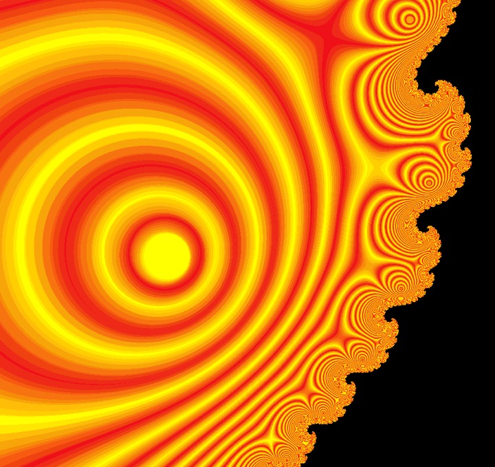 Basin of attraction of ((3+2i)/4)z+z^2: detail