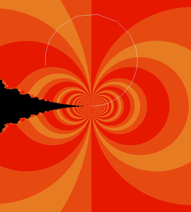 Parabolic basin of z-z^2+z^3-z^4+z^5: detail