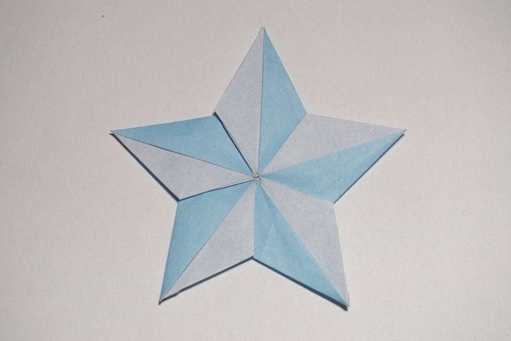 15. Radiant five-pointed star (John Montroll)